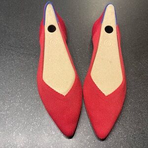 Rothy’s dark red original point flats 9